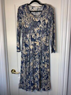 Kates for Eaton Vintage Canadian Maxi Dress Blue Floral Prairie Cottagecore M